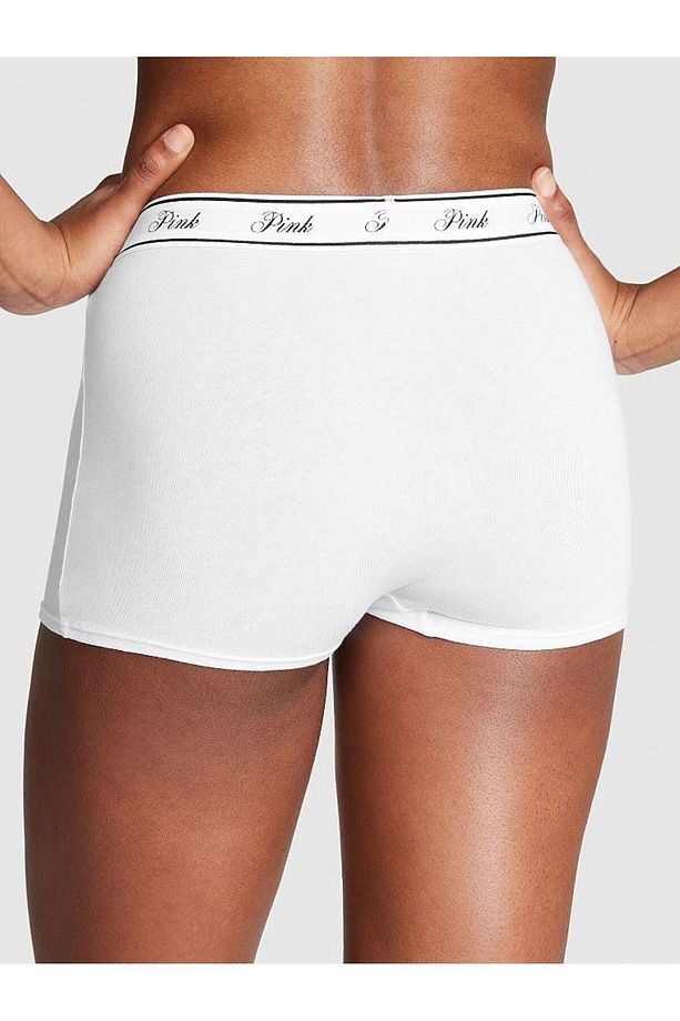 Logolu Pamuklu Yüksek Bel Boyshort Külot - 2