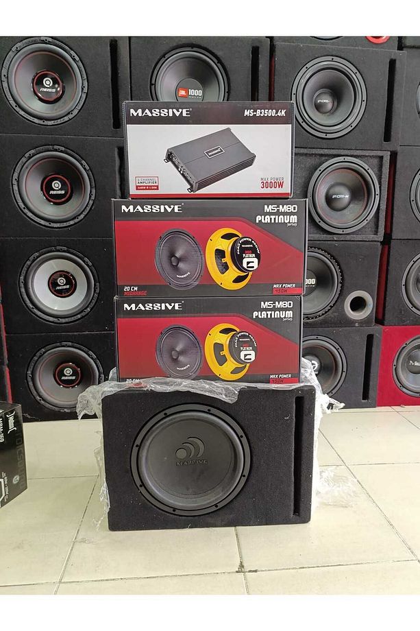 KOMPLE SETT! 30 CM MASSİVEE BAS , 2 TAKIM 20 CM MASİV MİDRANGE VE 4 KANAL MS-B3500.4K AMFİ - 2