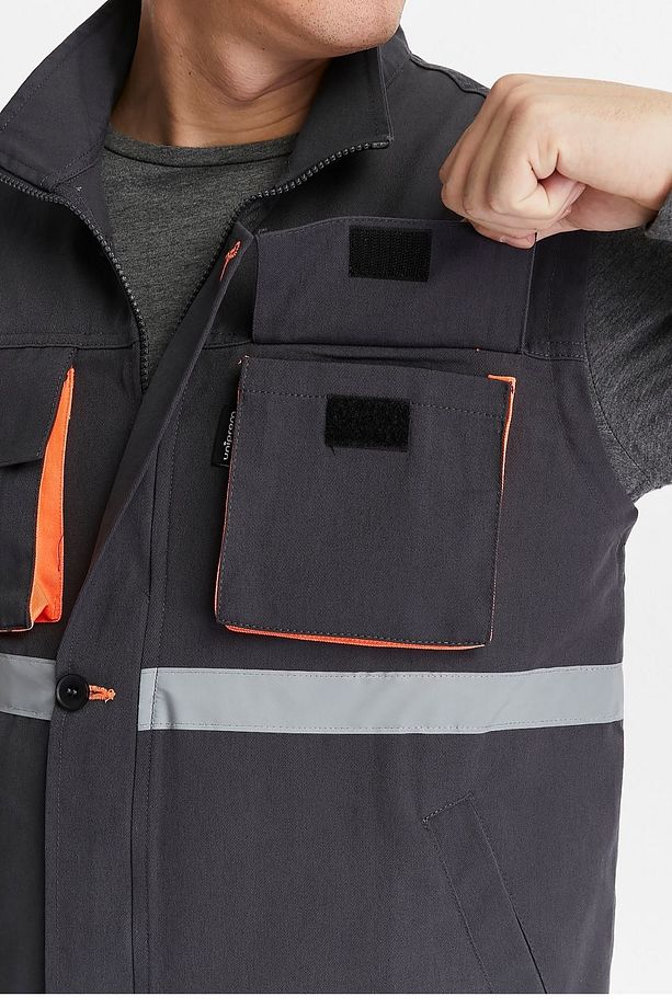 İş Yeleği Harman Kumaş Klasik Model Koyu Gri Yazlık - 6