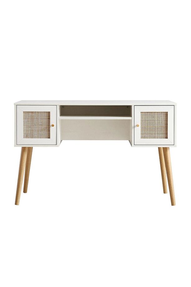 Frances İskandinav Ofis Çalışma Masası , Bilgisayar Masası , 2 Kapaklı MDF E120xD55xY76,5cm - 3