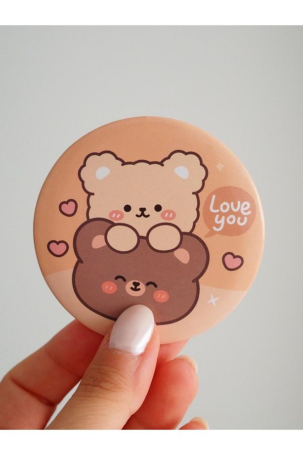 Bears Cute Yuvarlak Ayna Çanta Boy 4lü Set - 8
