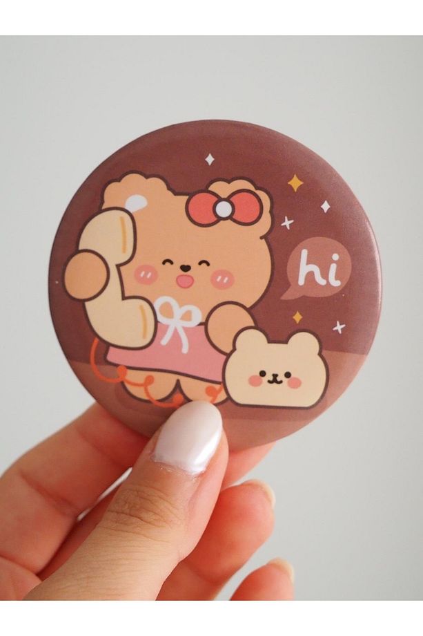 Bears Cute Yuvarlak Ayna Çanta Boy 4lü Set - 7