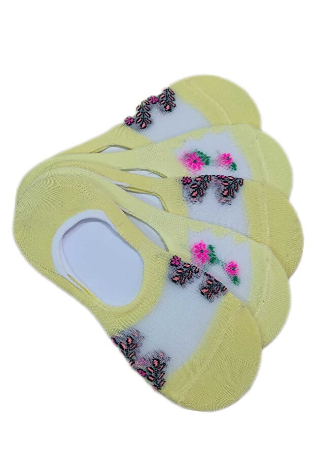 5 Pairs of Invisible Tulle Patterned Ballerina Socks