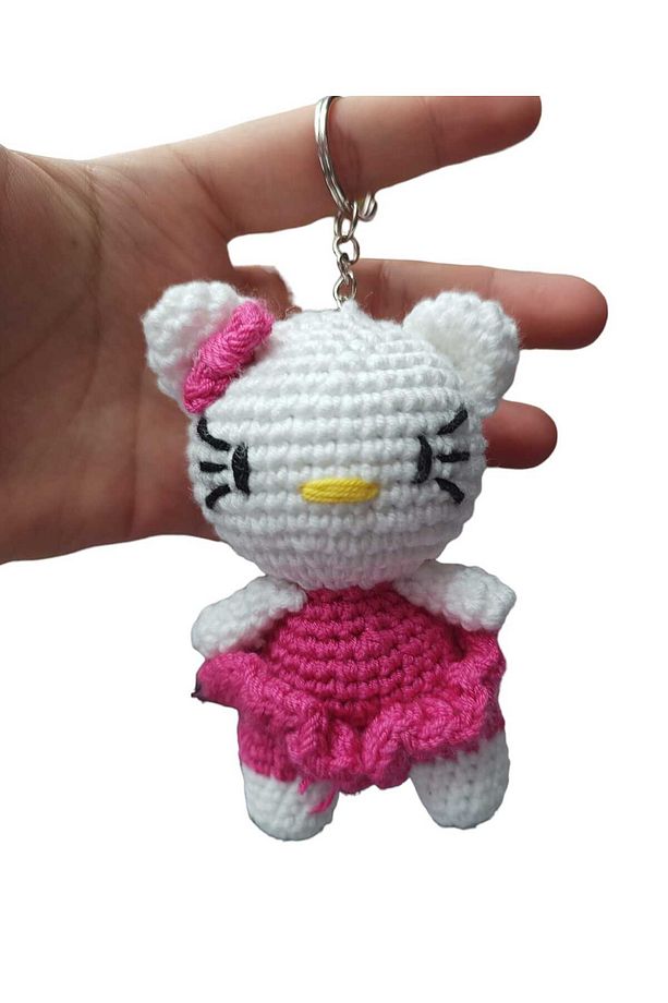 Amigurimi Hello Kitty Anahtarlık Tüm Yaş Grupları İçin - 1
