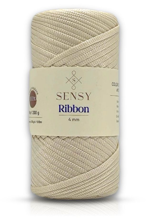 Premium Ribbon Polyester Ip 200 gr Polyester Ribbon Makrome Ipi Ekru - 1