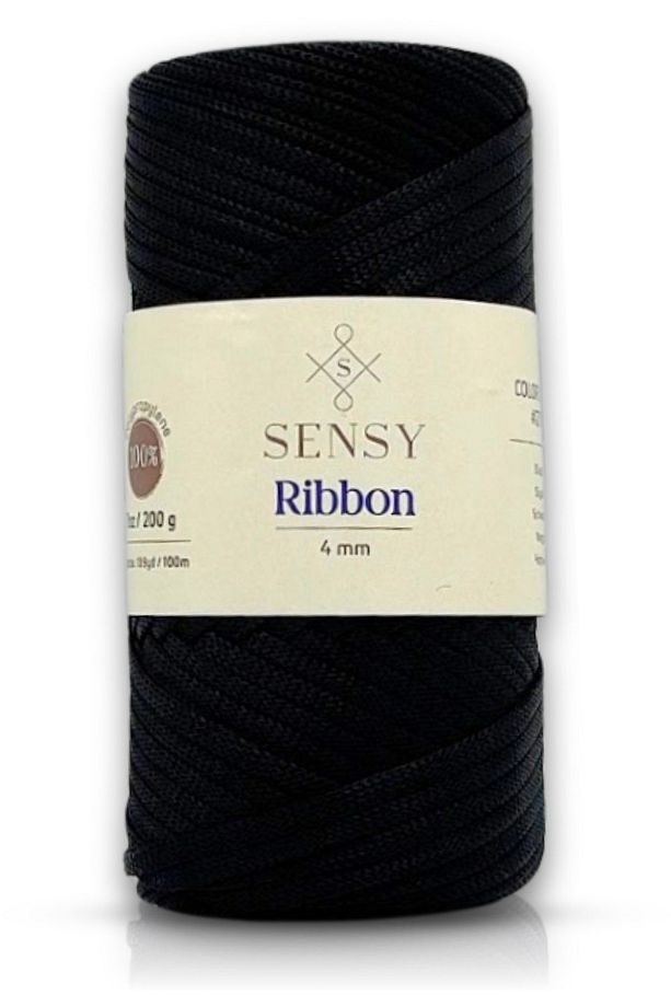 Premium Ribbon Polyester Ip 200 gr Polyester Ribbon Makrome Ipi Siyah - 1