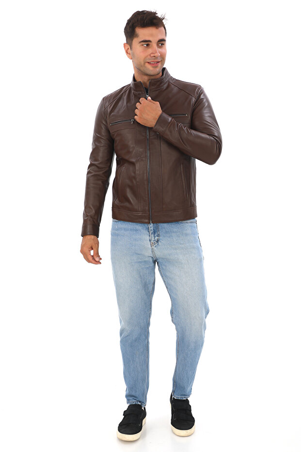Erkek Hakiki Deri Mont - 4