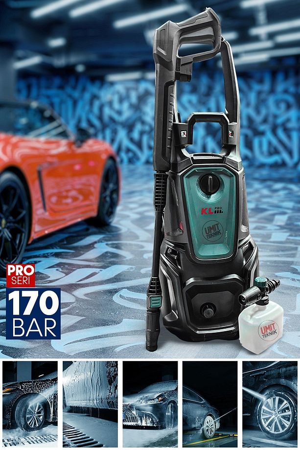 Profesyonel Yüksek BasınçYıkama Zemin,Cam,Halıi,koltuk Yıkama 2500W 170Bar Basınçlı Yıkama Makinesi - 1