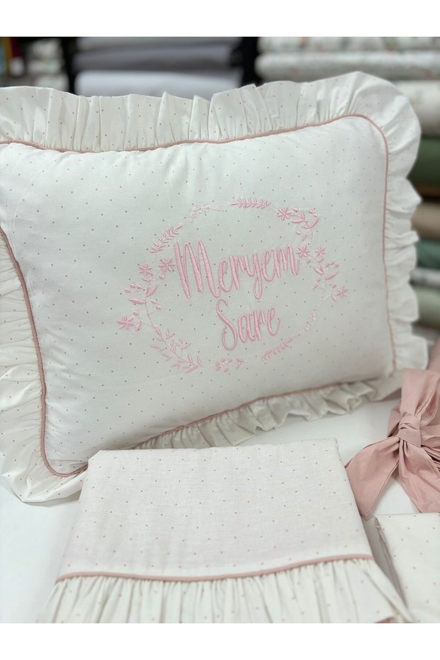 100% Cotton Oeko-Tex Certified Name Embroidered Baby Pique Duvet Cover Set