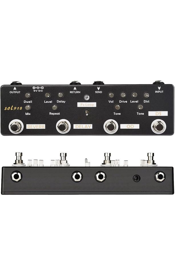 QuadraFX SL-918 Analog Gitar Efekt Pedalı (Reverb, Delay, FX Loop, Overdrive ve Distortion) - 1