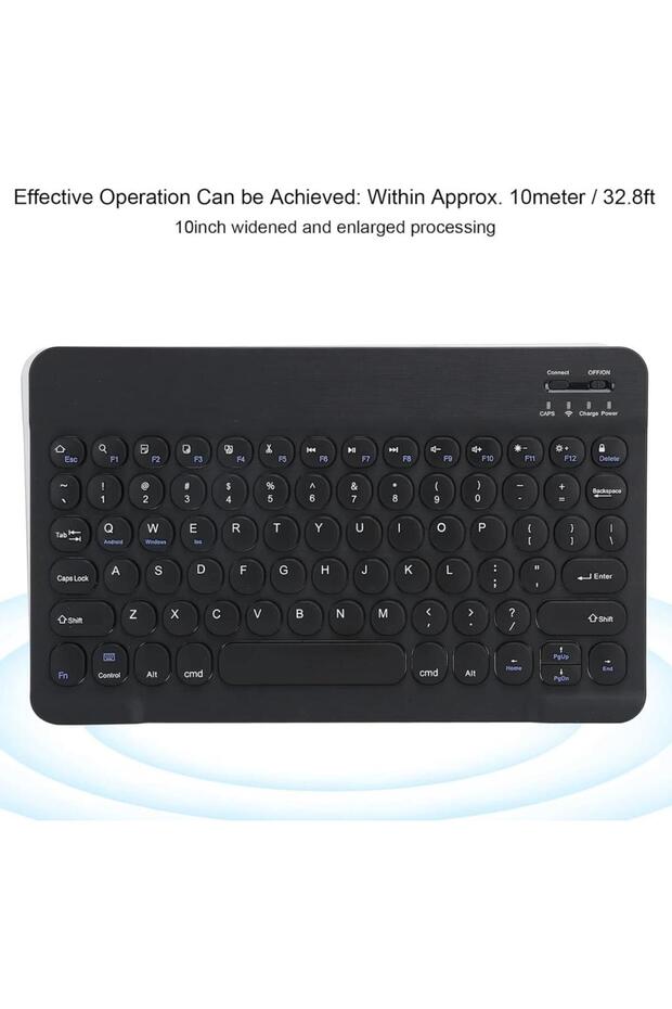 Samsung Galaxy Tab S4 SM-T830 10.5" Uyumlu Kablosuz Bluetooth Şarj Edilebilir Yuvarlak Tuşlu Klavye - 3