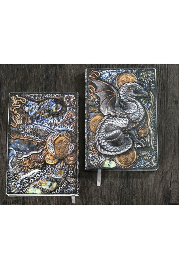هدية التنين الأبيض منقوشة الجلود دفتر 3D - 2