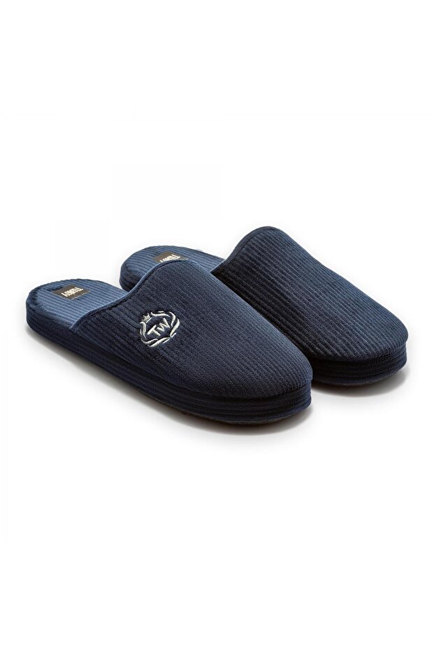 Aa0460 m Muted House Slippers Navy Blue Men's Slippers