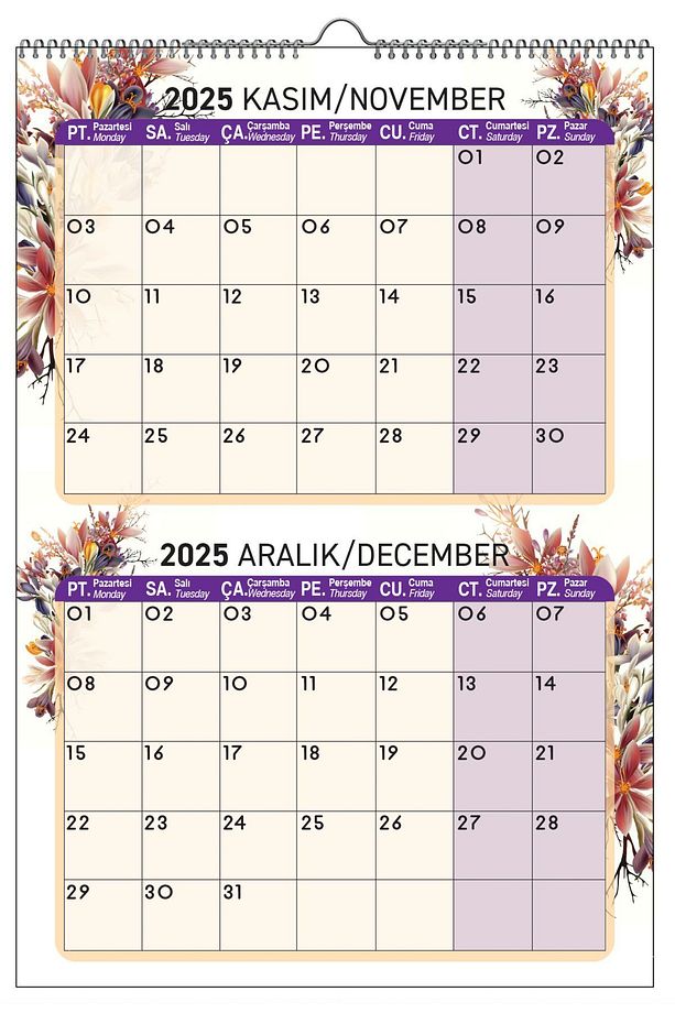 2025 DUVAR PLANLAMA TAKVİMİ-6 SAYFA 33X48 - 6