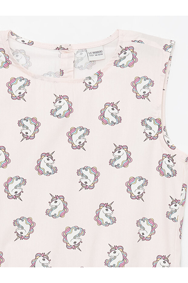 Gemustertes Mädchenkleid mit Rundhalsausschnitt – 2er-Set - 4