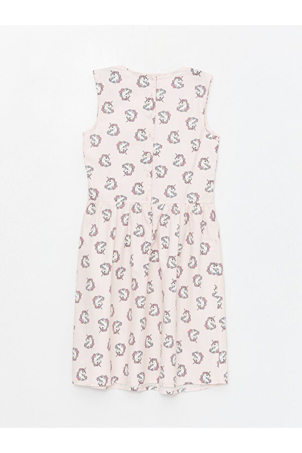 Gemustertes Mädchenkleid mit Rundhalsausschnitt – 2er-Set - 3