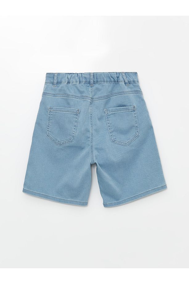 Rahat Kalıp Beli Lastikli Erkek Çocuk Jean Şort - 2