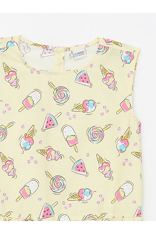 Gemustertes Mädchenkleid mit Rundhalsausschnitt – 2er-Set - 7