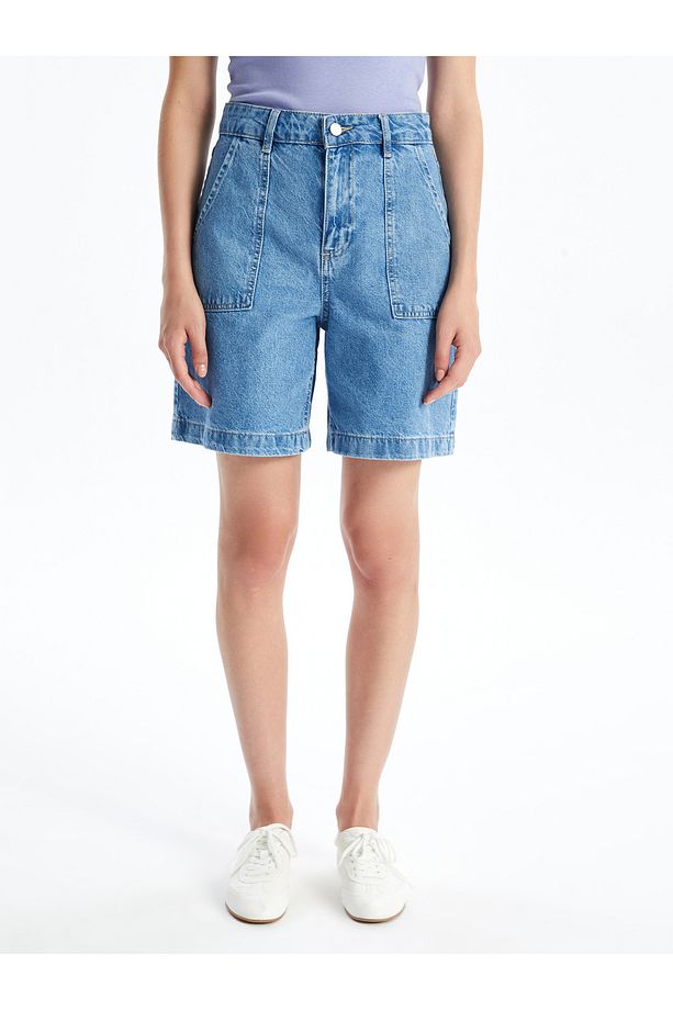 Bermuda Fit Kadın Jean Şort - 2