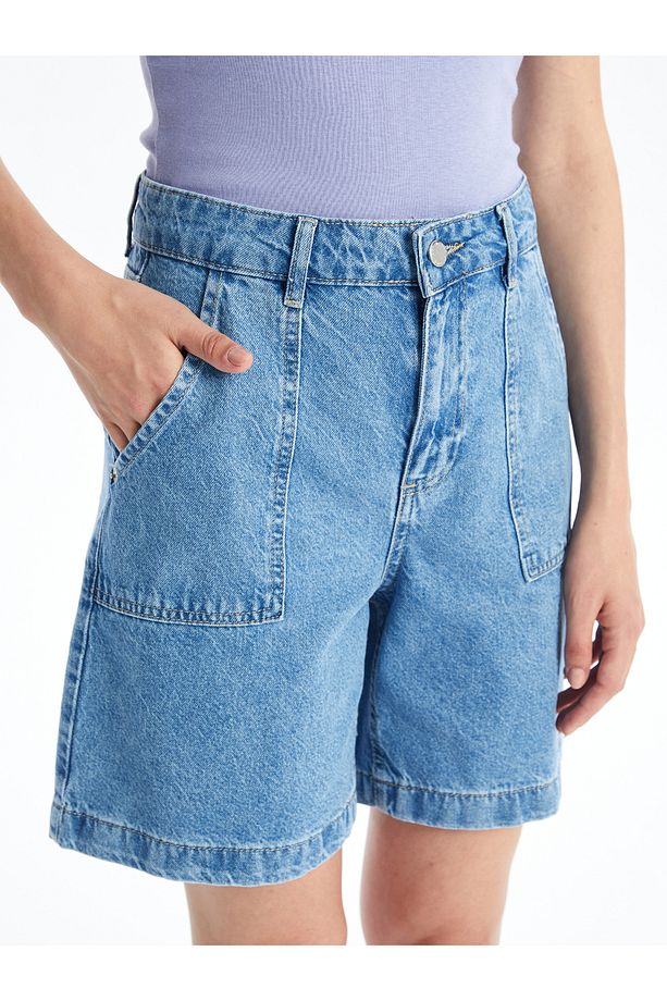 Bermuda Fit Kadın Jean Şort - 3