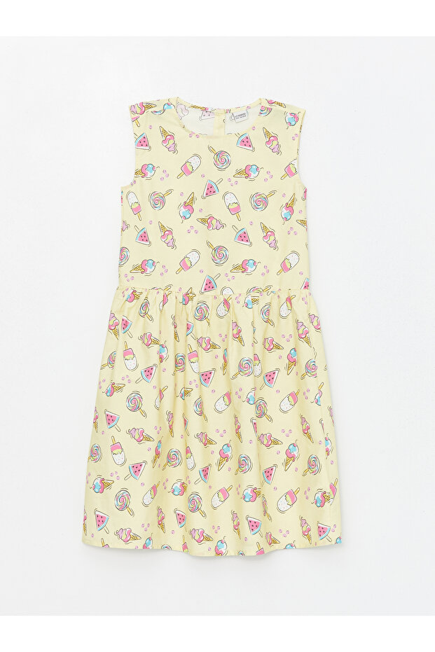 Gemustertes Mädchenkleid mit Rundhalsausschnitt – 2er-Set - 5