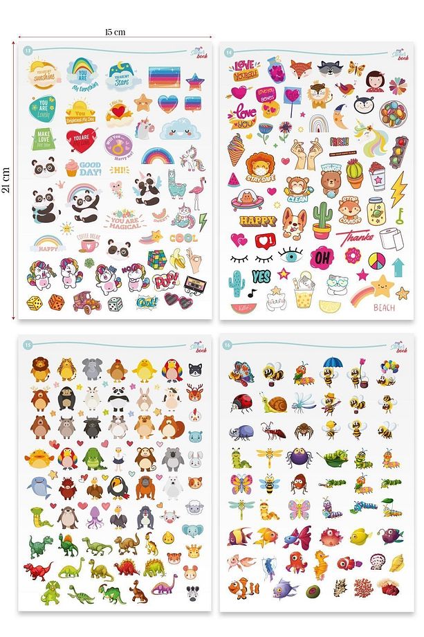 My Sticker Book , Etiket Kitabı , 1000 Adet Sticker , 16 Sayfa ( A5 Boyut) - 9