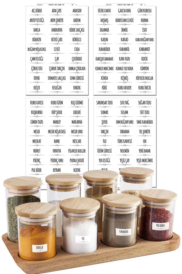 White 108 Pieces Spices Legumes Nuts Jar Label Sticker Organizer