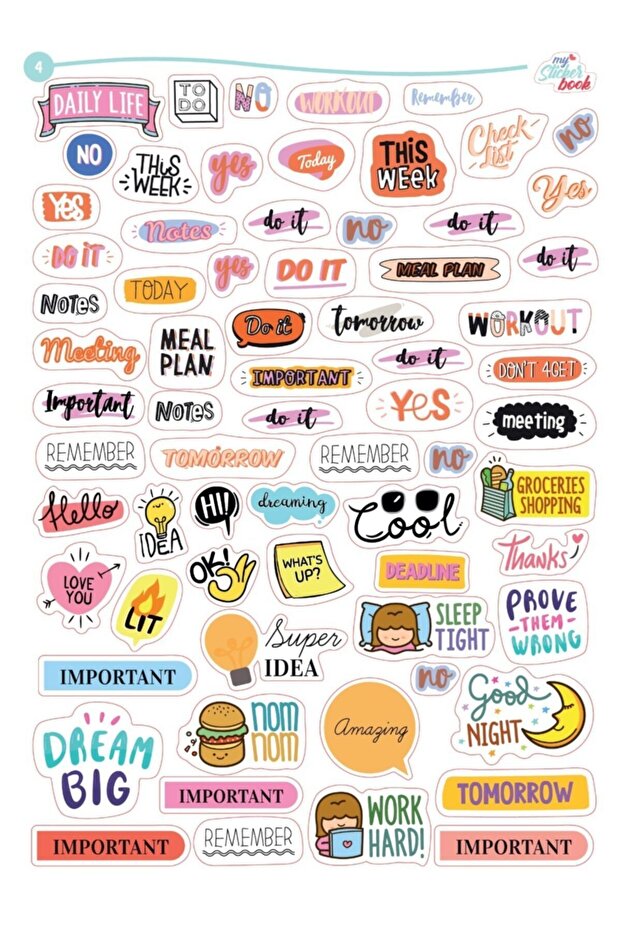 Sticker Seti 1 - 2 - 3 - 4 - 4