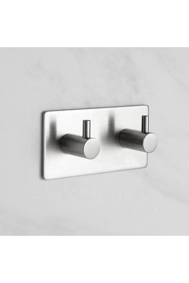 Stainless Steel Adhesive Bathroom Hanger Robe Hook Towel Rack Hanger XL Instant Easy Installation No Screws!