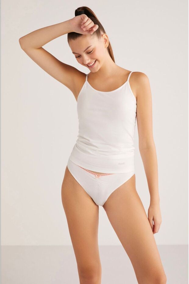 قميص داخلي نسائي أساسي بحمالات من المودال - 1