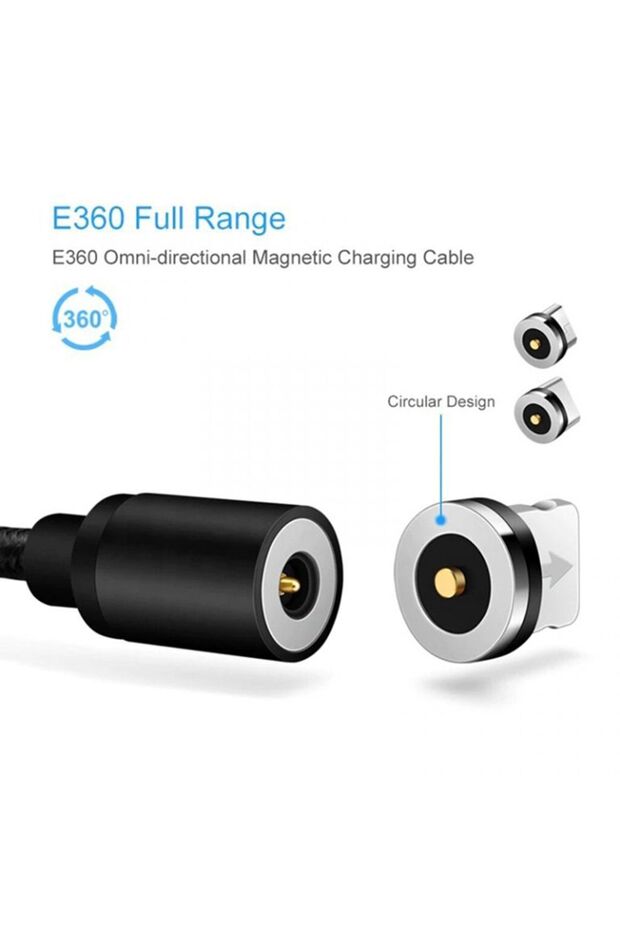 Manyetik Mıknatıslı Işıklı Ultra Lüx Hasır Kablo Magnet Şarj Kablosu Iphone /typec/ Micro (tek Uc) - 3
