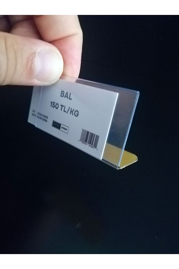 10 Adet Yapışkanlı PVC Etiketlik 6x3 cm Siperli Yapışkanlı Raf Önü Fiyat Ürün isimlik Fiyatlık - 5
