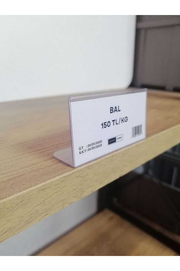 10 Adet Yapışkanlı PVC Etiketlik 6x3 cm Siperli Yapışkanlı Raf Önü Fiyat Ürün isimlik Fiyatlık - 7