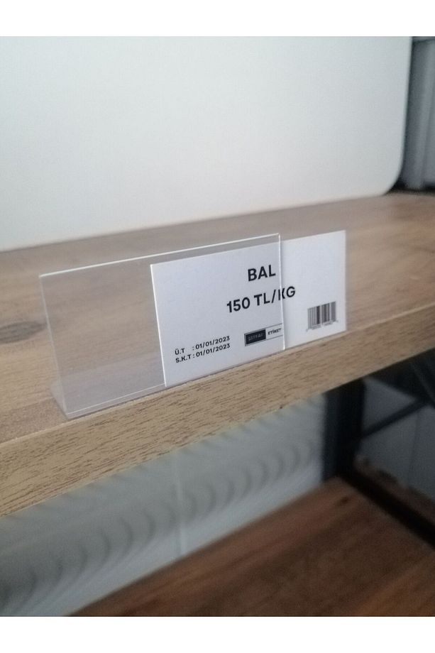 10 Adet Yapışkanlı PVC Etiketlik 6x3 cm Siperli Yapışkanlı Raf Önü Fiyat Ürün isimlik Fiyatlık - 6