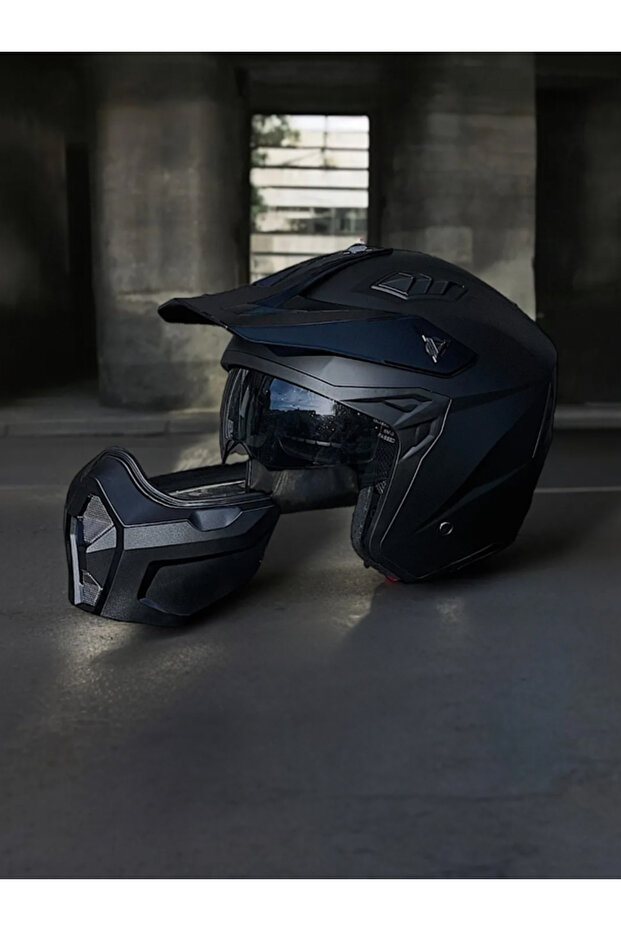 SW X1- SEUL Modüler Mat Siyah Kask - 2