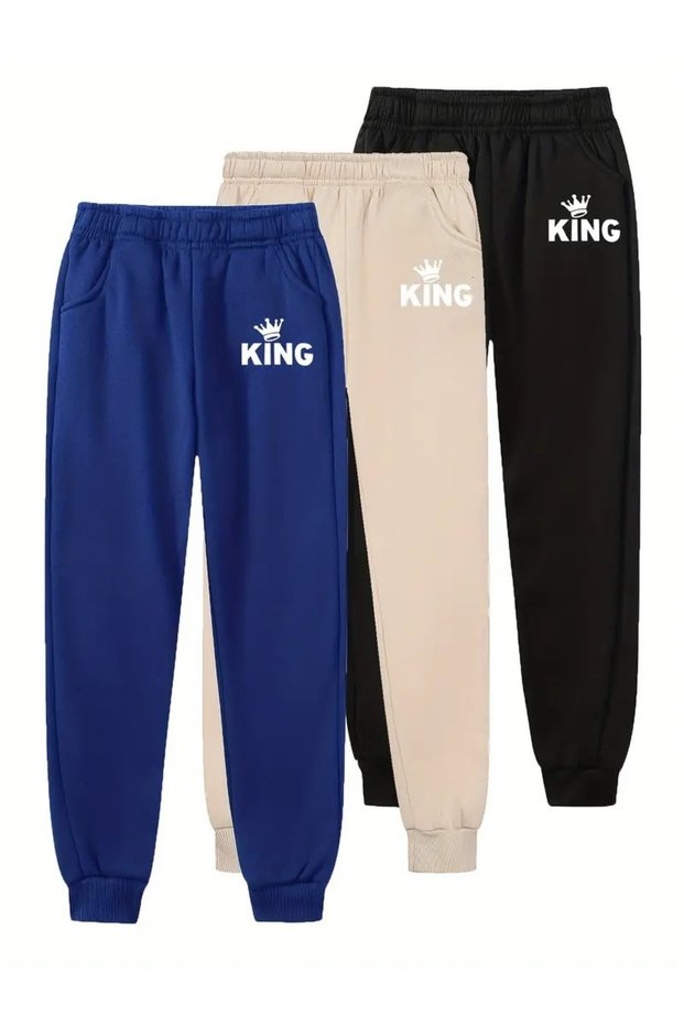 Girl/Boy Printed Rubber Long Sweatpants