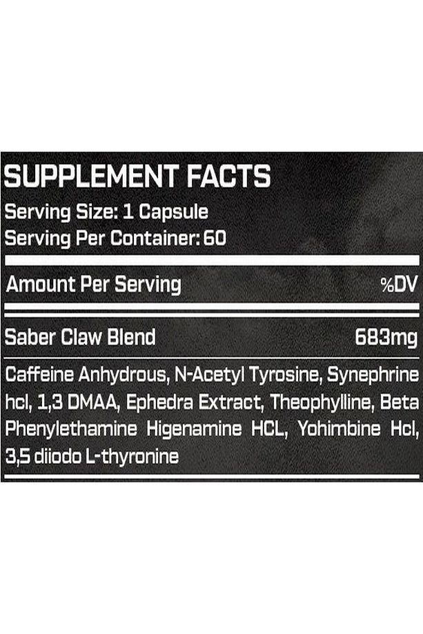 Claws Labs Astra LEAN Fat Burner Dmaa Ephedra Yohimbine By Riddick 60 caps - 2
