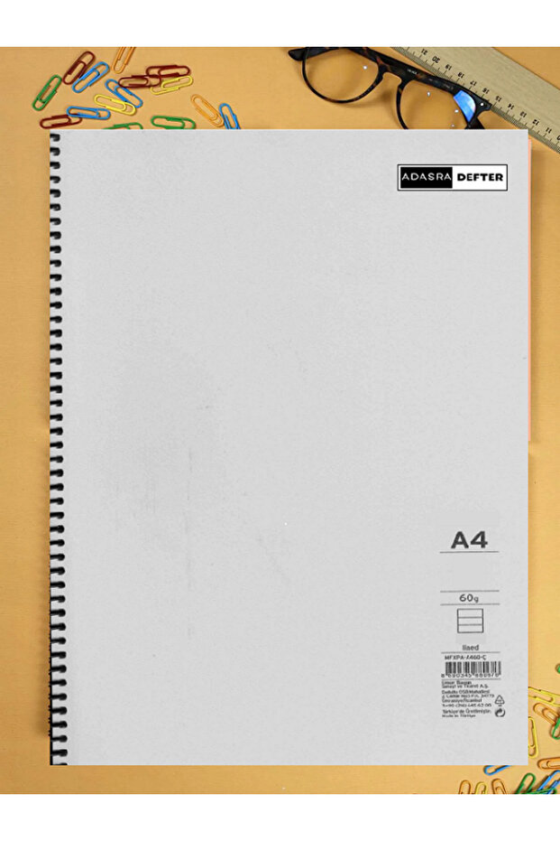 دفتر ملاحظات مقاس A4 بغطاء حلزوني من البولي بروبيلين مكون من 96 ورقة دفتر ملاحظات مسطر / 7 قطع / مجموعة - 5