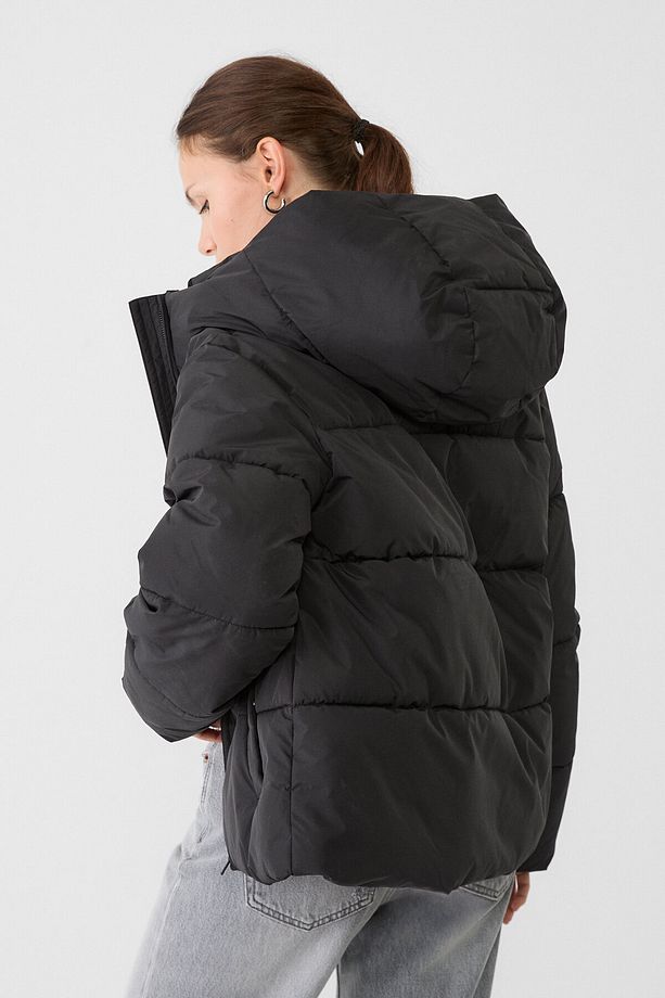 Kapüşonlu basic şişme mont - 3