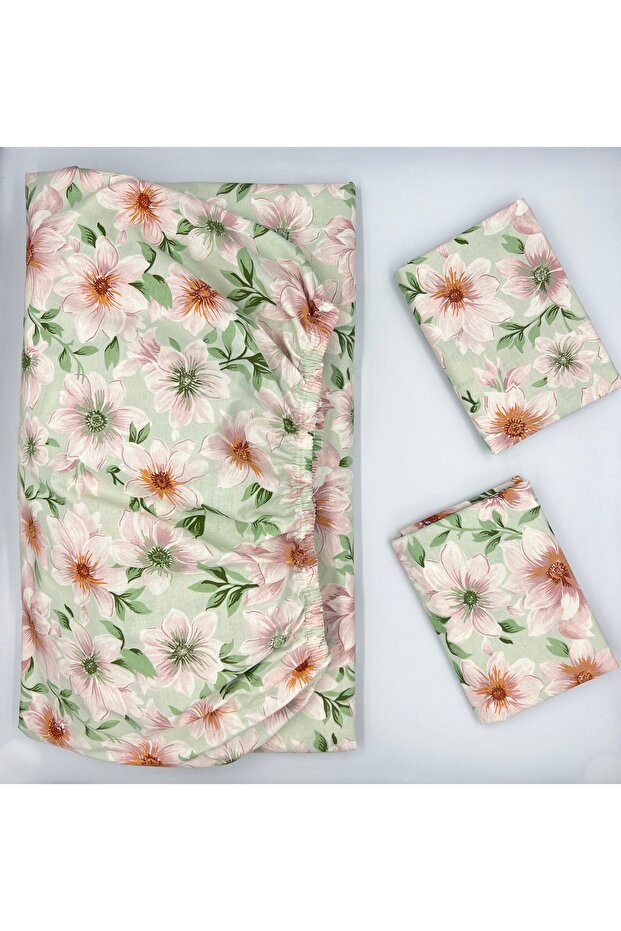 100% Cotton Fabric Fitted Sheet+Pillowcase Corner Depth 28-30 CM Soft Fabric New Season