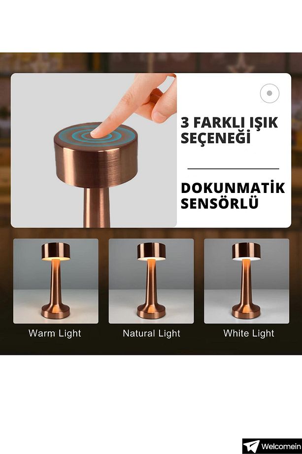 Modern Tasarımlı Estetik Dokunmatik Sensörlü LED Profesyonel Şarjlı Masa Lambası Dekoratif - 2