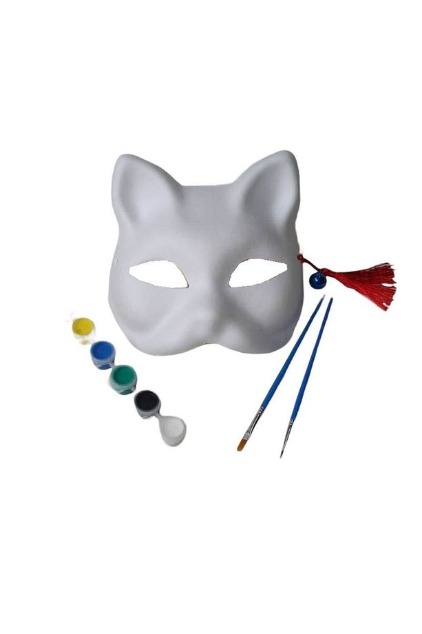 Orijinal Ithal Dıy Do It Yourself Kişisel Tasarım Mukavva Boyasız Lastikli Sert Kalıp Kedi Maske - 6