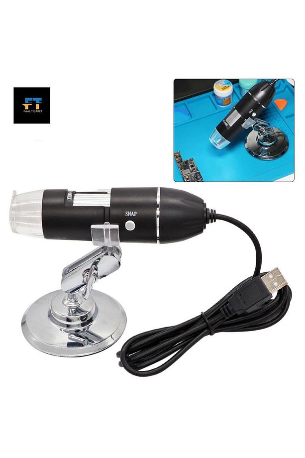 Dijital Mikroskop 1600x 2Mp Usb 8 Led Çok Amaçlı Tekstil Baskı Cilt Saç Biyolojik Analiz - 5