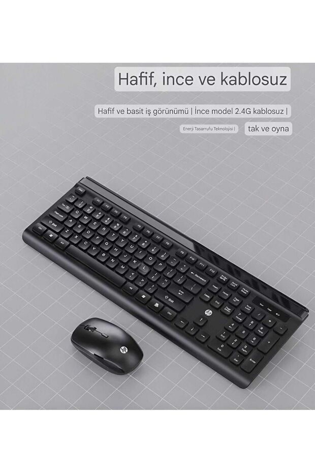 Cs500 Kablosuz 2.4ghz Türkçe Q Klavye & Mouse Set Siyah İngilizce Q - 3