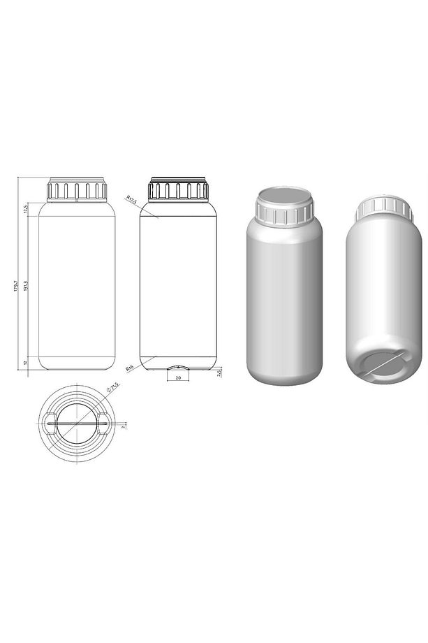 100 Adet - 500ml Siyah Polietilen Tarım Şişesi - Boş Plastik Şişe - 2