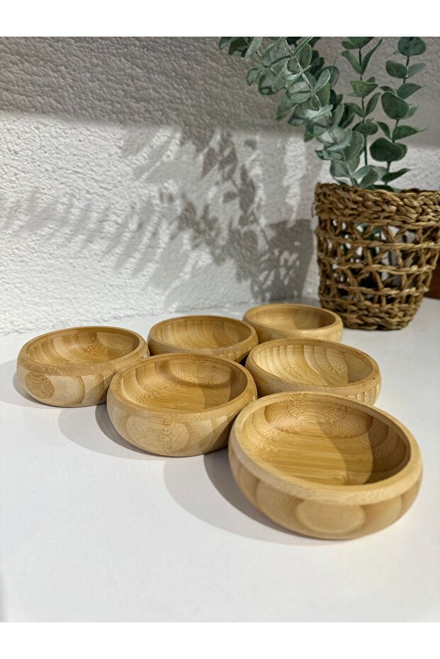 6 Adet Bambu Çerezlik - 1