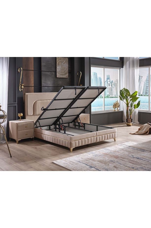 Dream Cloud Ortopedik Kuş Tüyü Sünger Doğal Viskon Kumaş Yatak + Baza + Başlık Seti - 4