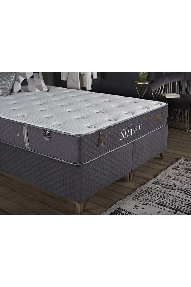 Tutku Home Silver Dinamik Yay Sistemli Yatak Baza Başlık Seti - 3