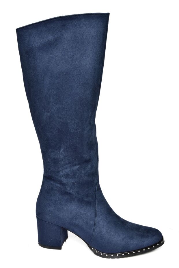 Granatowe Botki Damskie C654652702 - 4