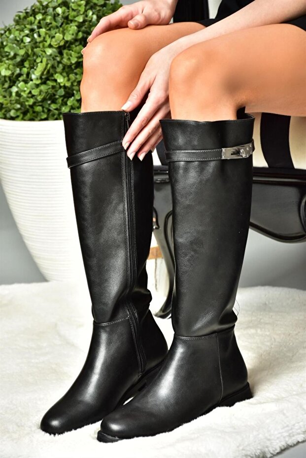 R312225309 Czarne, klasyczne buty damskie - 4